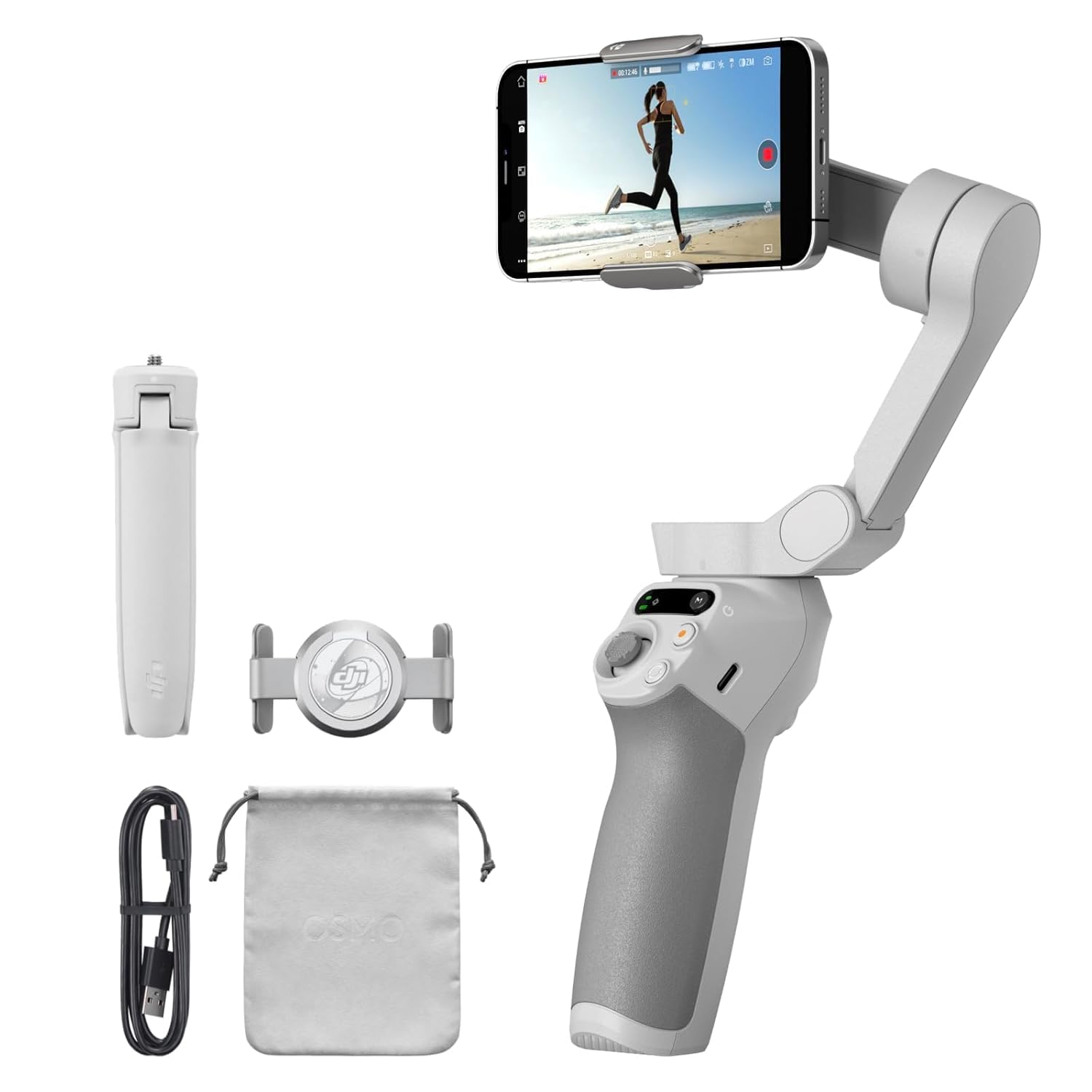 DJI OSMO Mobile SE Intelligent Gimbal 3-Axis Phone Gimbal Portable and Foldable for Android & iPhone with ShotGuides Smartphone Gimbal with ActiveTrack 5.0 Vlogging Stabilizer YouTube Video, Grey DJI OSMO Mobile SE Intelligent Gimbal 3-Axis Phone Gimbal Portable and Foldable for Android & iPhone with ShotGuides Smartphone Gimbal with ActiveTrack 5.0 Vlogging Stabilizer YouTube Video, Grey